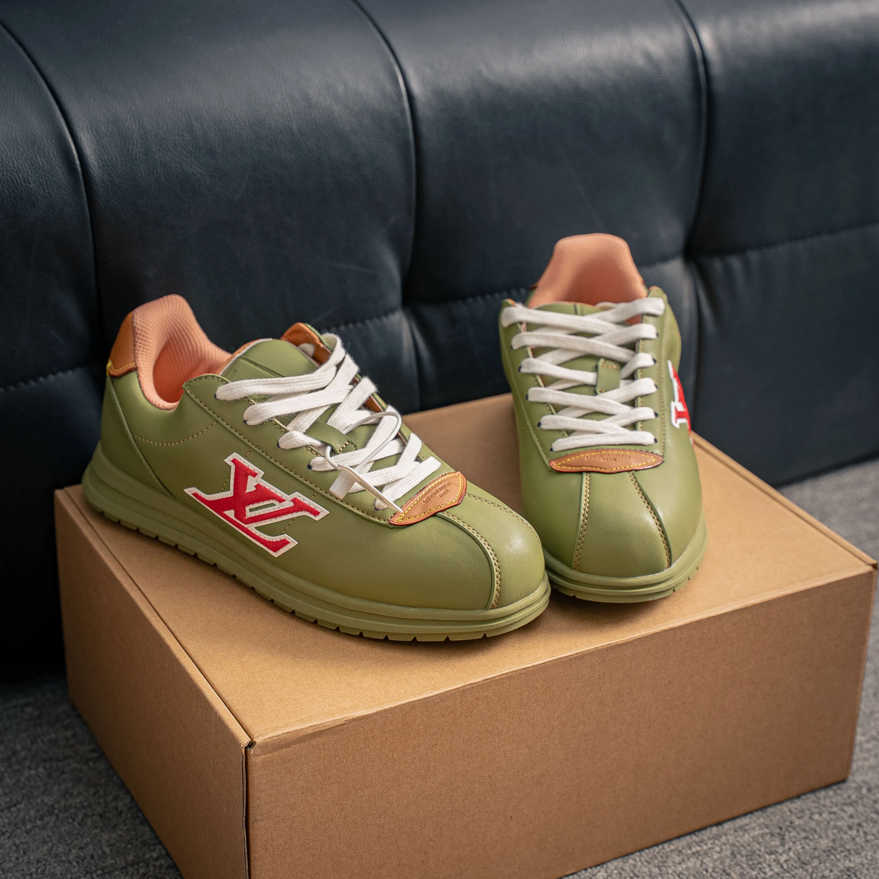 # LOUIS VUITTON x Nigo lv Buttersoft Cowhide Leather FW 25 Lace-Up Low-Top Shoes Same Style